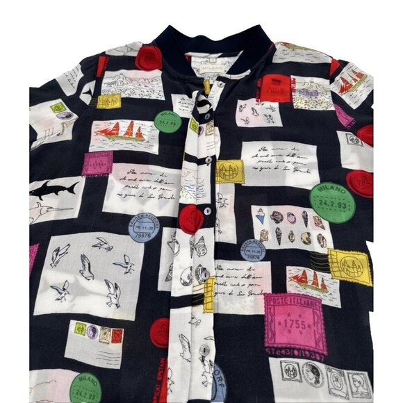 Milano made in ITALY, Women Blouse long sleeve, Size 38, Nautical print - Picture 4 of 13